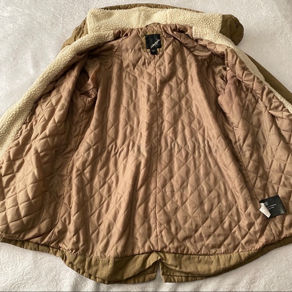Tan Fleece Anorak Hood Lined Coat - Picture 8 of 11